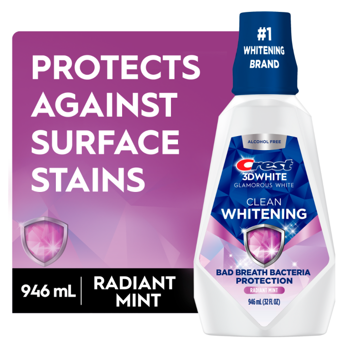 CREST 3DWHITE MOUTH WASH 946ML