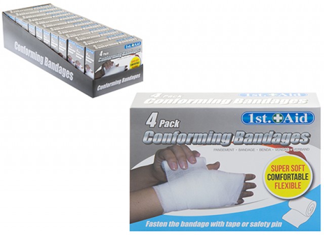 1ST AID CONFORMING BANDAGES 4'S