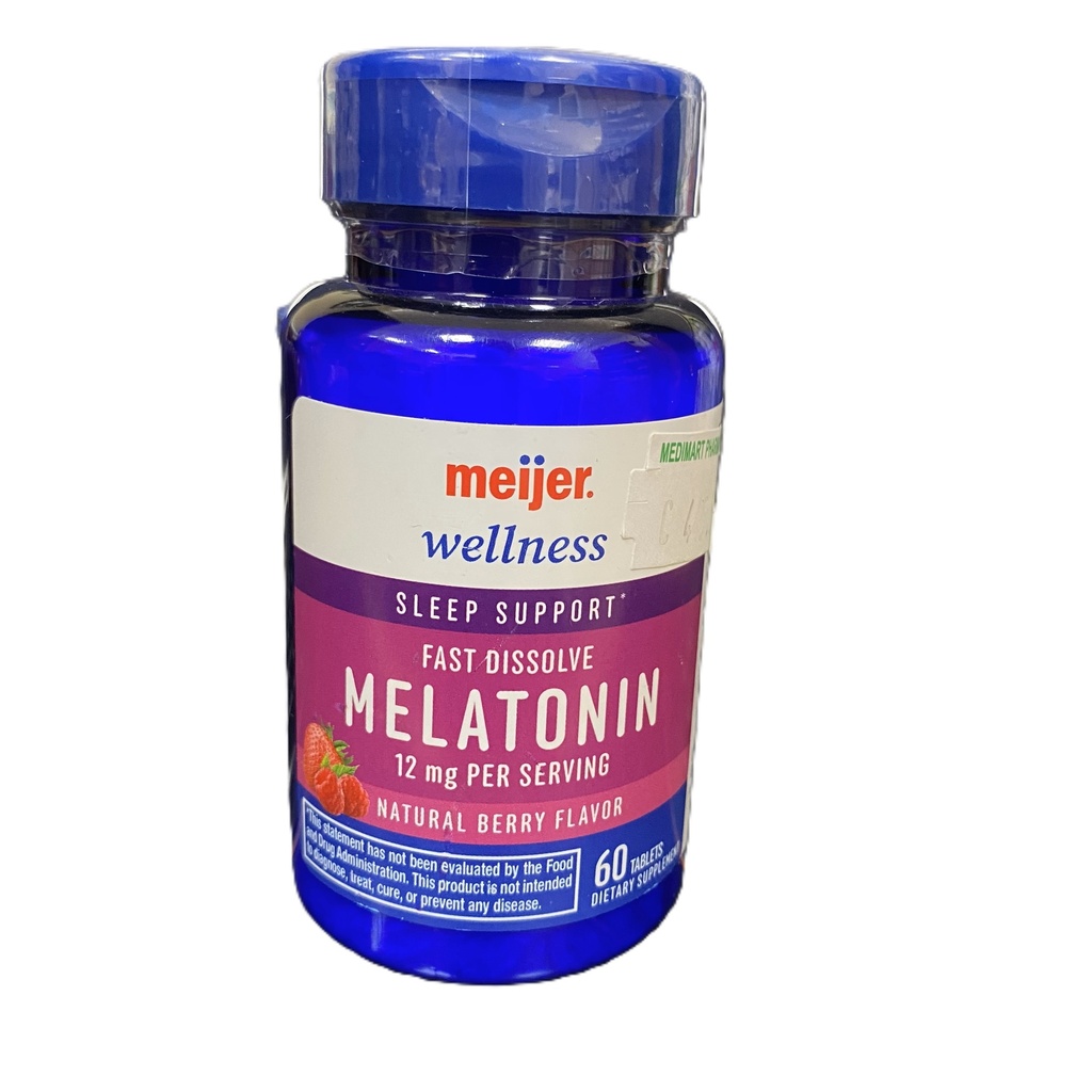 MEIJER MELATONIN 12MG TABS 60'S