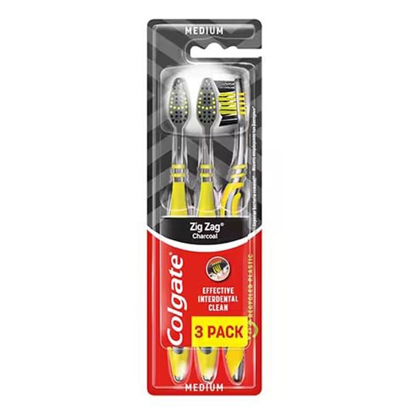 COLGATE ZIG ZAG CHARCOAL T/BRUSH 3S