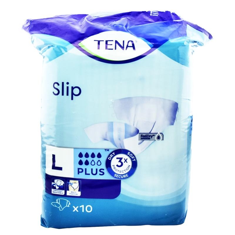 TENA SLIP PLUS LARGE 10'S
