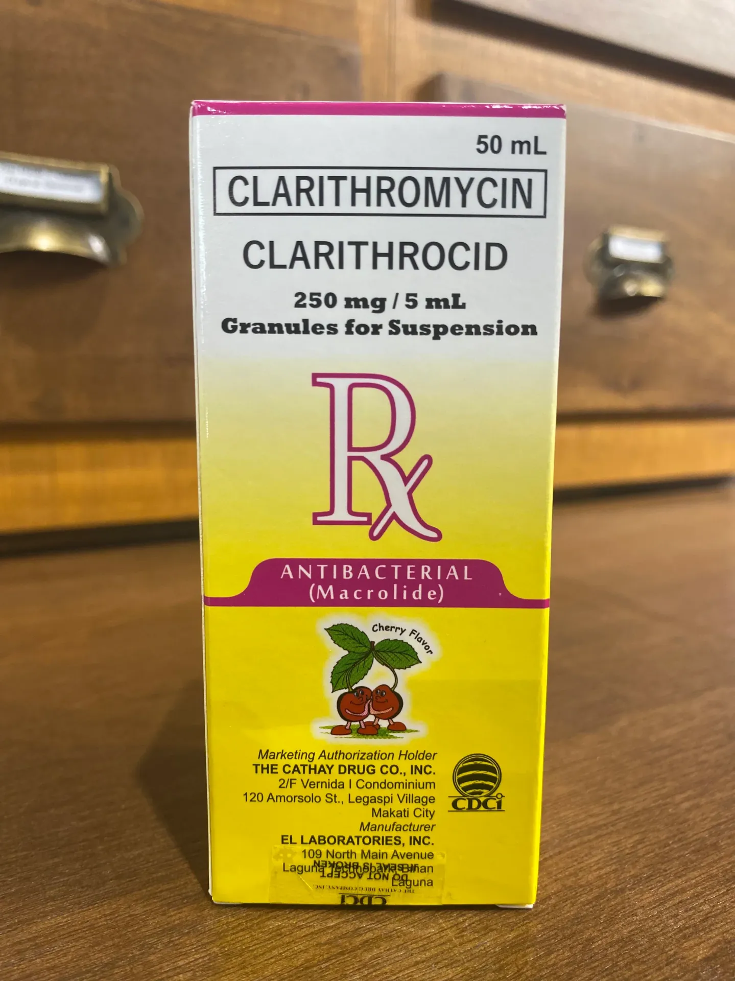 CLARITHROMYCIN 250MG/5ML SUSP. 50ML